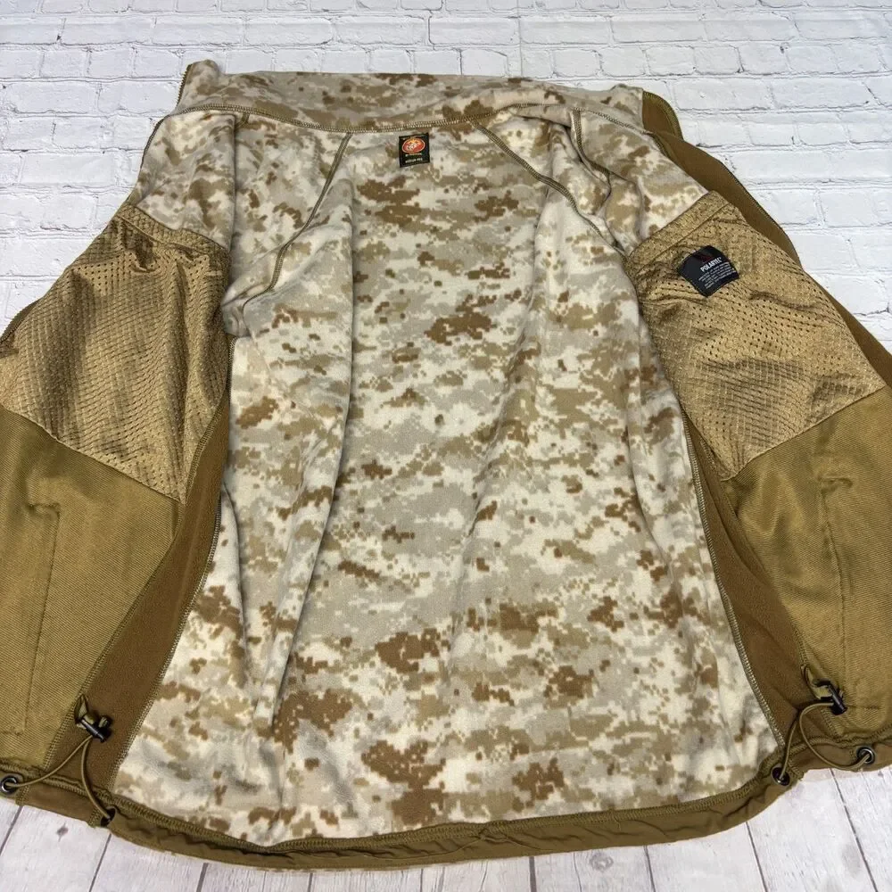 USMC Peckham Size Medium Polartec Fleece Jacket Desert MARPAT Camo C112 -10